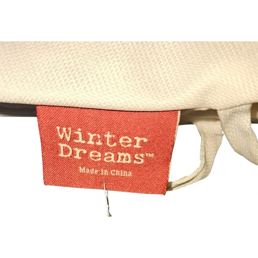 Winter Dreams Christmas Tree Skirt‎ Beige Red Cardinal Bird Embroidered Holiday